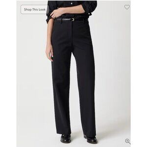 J.CREW Factory $138 Remy High Rise Wide Leg Full Length Pants Black Size 16